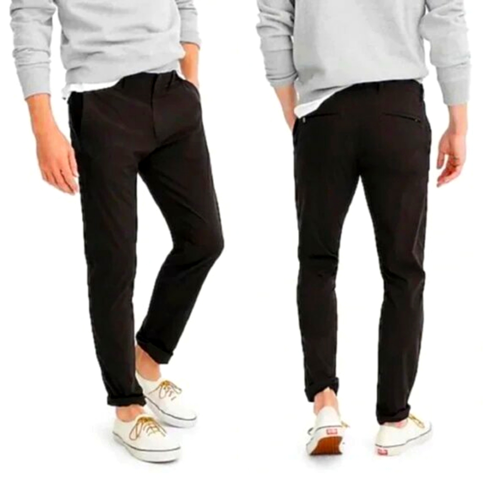 J. Crew 484 Slim Fit Mid-Rise Tech Pants Men's Black 35 x 29.25 EUC